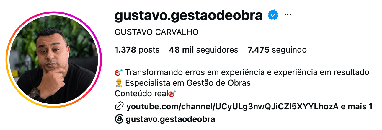 @gustavo.gestaodeobra — Gustavo Carvalho, gestão de obras