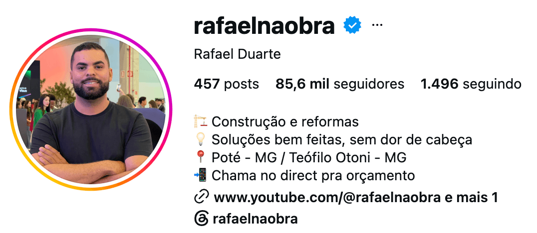 @rafaelnaobra — Rafael Duarte, construção e reformas